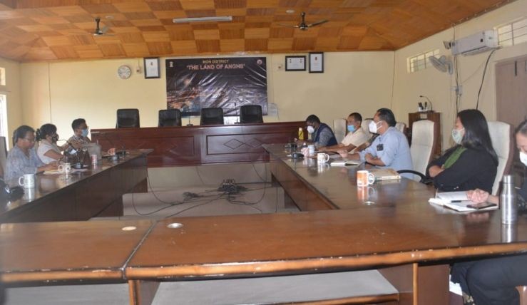 Combined meeting of COVID-19 District Task Force, Mon and Mon District Task Force for administration of COVID-19 vaccination was held at DC’s Conference Hall on April 21. (DIPR Photo) 